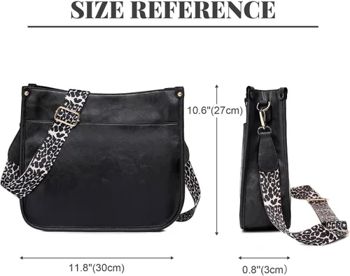 Vista 2 de Freie Liebe Bolsos cruzados grandes para mujer con 3 correas de cuero vegano, bolsos cruzados de hombro