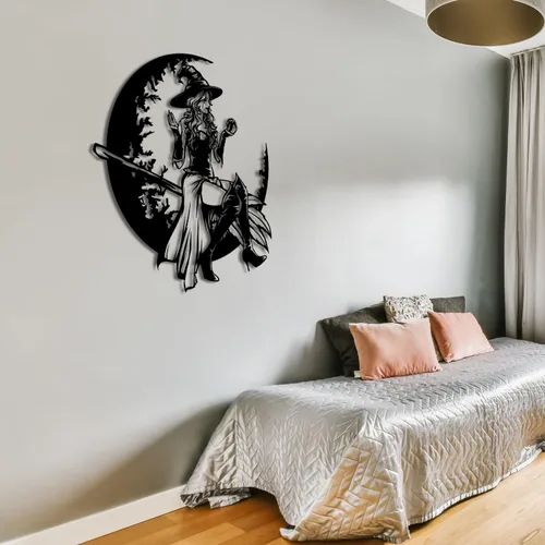 Vista 5 de Decoración metálica de pared con texto en inglés «Happy Halloween» (12 pulgadas)