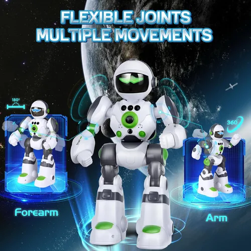 Vista 5 de Juguetes robóticos de regalo para niños: robot de control remoto programable con grabación de voz y control de gestos de baile, para niños pequeños