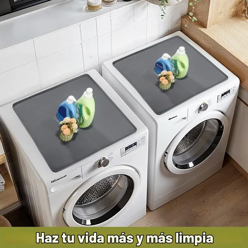 Vista 7 de 2 fundas para lavadora y secadora de 25.6 x 25.6 pulgadas, silicona Gris