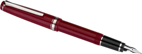 Vista 2 de PILOT Falcon Collection 71623 - Pluma estilográfica, barril rojo con detalles de rodio, punta ancha suave, tinta azul
