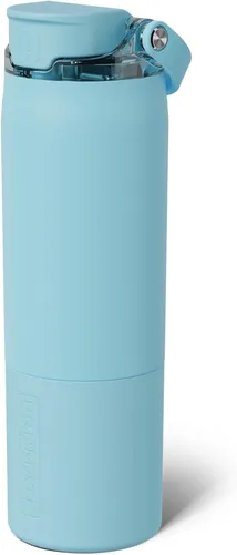 Vista 29 de BrüMate Rise - Botella de agua de 25 onzas con pajita de silicona cubierta 100 % a prueba de fugas, botella de agua de acero inoxidable aislada