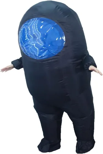 Vista 5 de Among Us - Disfraz inflable y divertido para adultos, traje espacial para Halloween, disfraz de astronauta para adultos fanáticos del videojuego