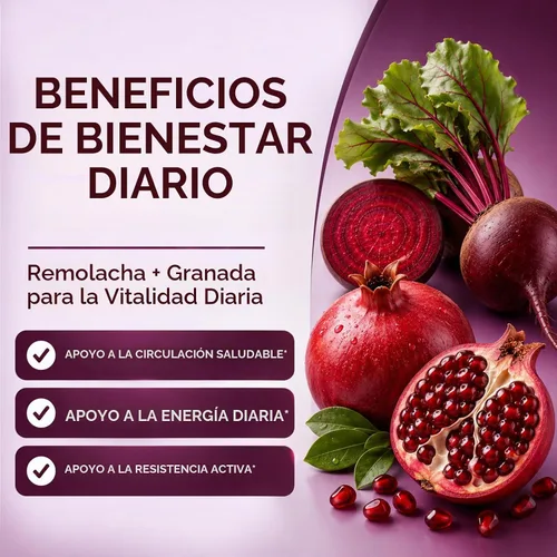 Vista 8 de Suplemento de raíz de remolacha + granada con 1200 mg