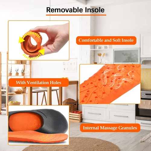 Vista 4 de Zapatos de chef para hombre, zapatos para cocina, zapatos de trabajo antideslizantes para mujer, zuecos cómodos para enfermera, zapatos de cocodrilo