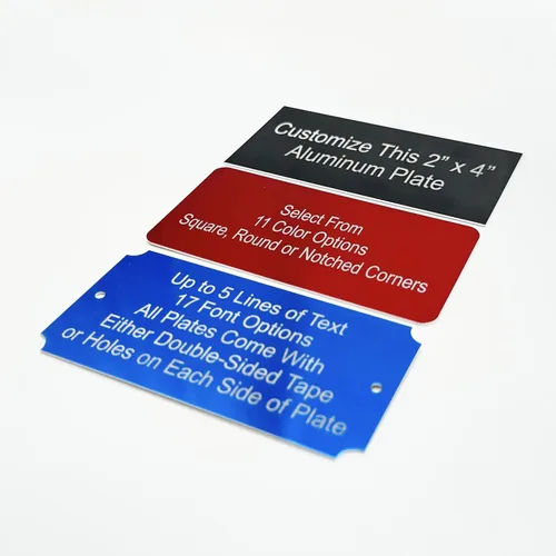 Vista 2 de Placa de aluminio grabada con láser personalizada, placas de identificación, cintas de escritorio, etiqueta de arte de placa, insignia de trofeo