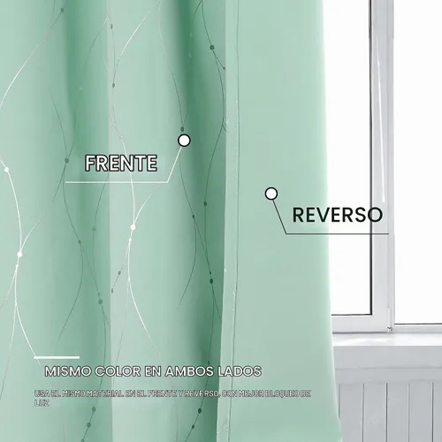 Vista 5 de BUHUA - Paneles de cortina opacas para sala de estar, cortinas con aislamiento térmico, cortinas de ventana para dormitorio, 72 pulgadas de largo