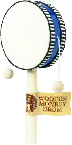 Vista 3 de House of Marbles - Tambor de madera de mono, instrumento de percusión de mano para niños, juguete de ritmo tradicional para música, movimiento