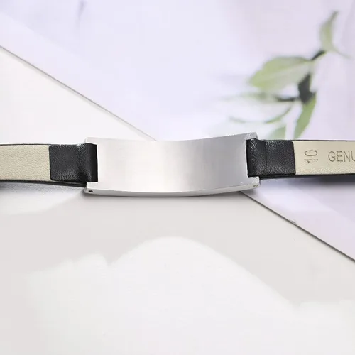 Vista 27 de MPRAINBOW Pulsera de alerta médica personalizada para mujer, correa de reloj de cuero genuino, grabado de doble cara, diabetes, epilepsia, joyería