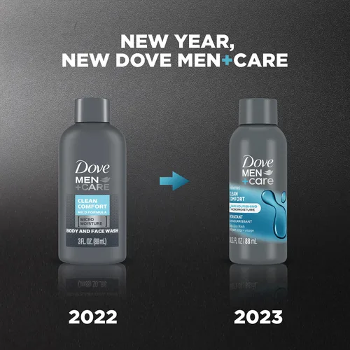 Vista 5 de Dove Men+ Care Body + Face Wash, Clean Comfort paquete de 6 – Fórmula de gel de ducha hidratante para una piel sana y suave, 3 onzas Ea