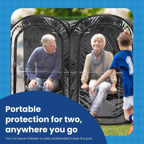 Vista 11 de WeatherPod® Side-by-Side™ 2-4 Person Pop-Up Sports Tent Pod - The Original Shark Tank Instant Setup All-Weather Shelter for Outdoor Sports, Rain