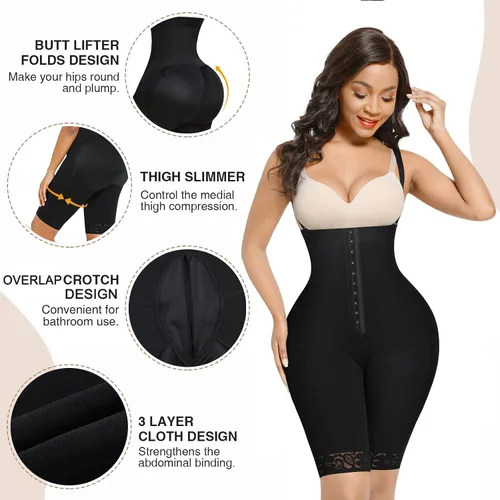 Vista 4 de Comfy BBL - Fajas colombianas de etapa 2 para mujer, control de abdomen, prenda de compresión poscirugía