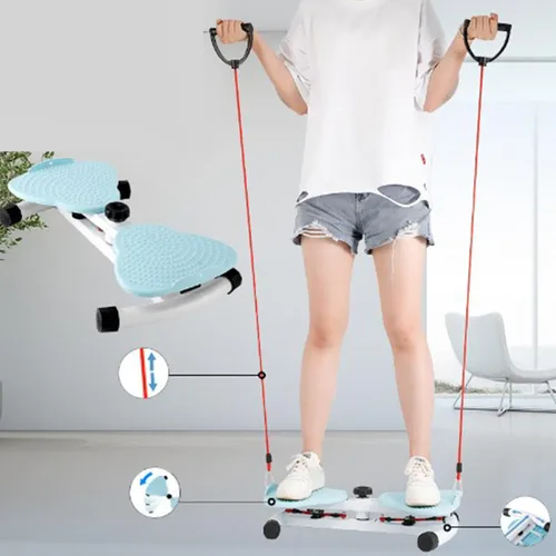 Vista 2 de Disco giratorio de cintura, tocadiscos, tabla para entrenamiento de abdominales, piernas, glúteos, ejercicio de cadera, asas, entrenador