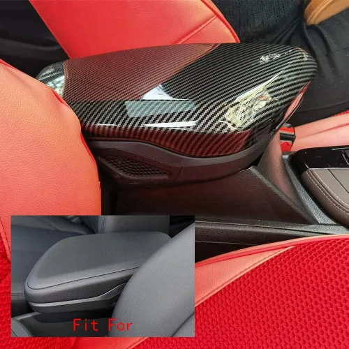 Vista 2 de para BMW X1 X2 F39 F48 2016-2023 Cubierta de reposabrazos central de fibra de carbono para interior del automóvil, caja de consola, caja