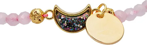 Vista 4 de TUMBEELLUWA Pulseras de cuentas de piedra facetada de 0.157in, pulsera de cristal curativo en forma de media luna, joyería hecha a mano para mujer