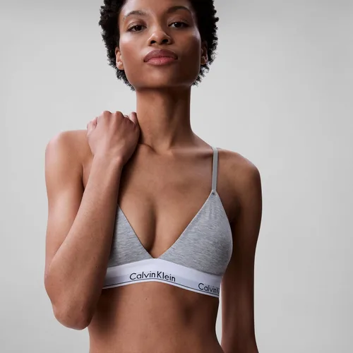 Vista 4 de Calvin Klein Bralette moderno de algodón ligeramente forrado triangular sin aros para mujer