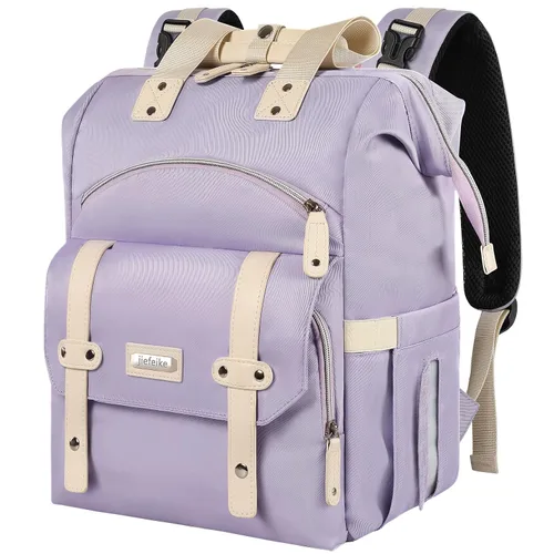 Vista 9 de Jiefeike Mochila para pañales para bebés, niños y niñas, bolsas de pañales portátiles para bebé, mochila para papá y mamá, bolsa de pañales
