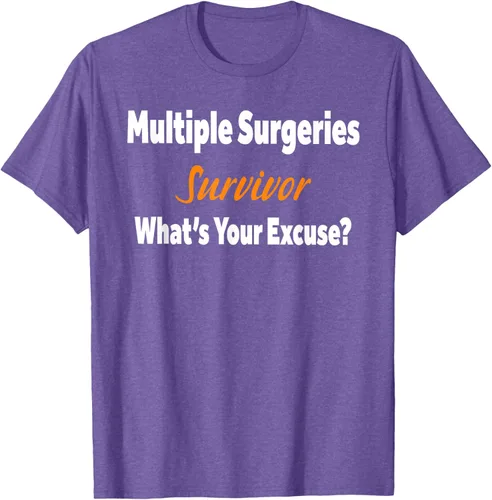 Vista 6 de Camiseta de regalo de cirugía múltiple para sobrevivientes de cirugía ¿Cuál es tu excusa?, Negro
