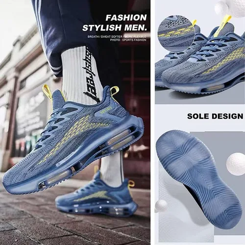 Vista 2 de HEYDEZHI Zapatillas transpirables casuales con doble amortiguación de aire, zapatillas de plataforma para hombre, zapatos Ztigerz, zapatos de malla