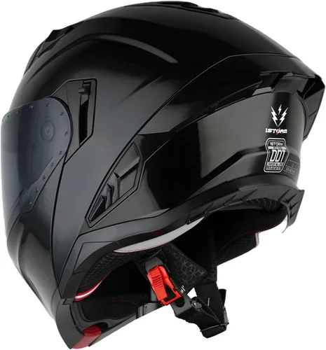 Vista 6 de 1Storm Casco integral modular/abatible con doble visera y protección solar para motocicleta de calle + Un escudo transparente adicional: KT928