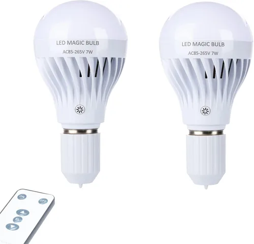 Vista 16 de BSOD Bombillas recargables con control remoto, bombillas LED E26 de luz cálida, bombillas de batería USB, bombillas regulables de emergencia
