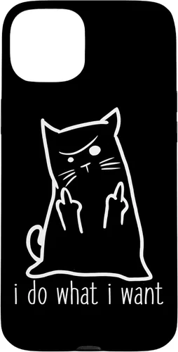 Vista 9 de I Do What I Want Rude Kitty Flipping Bird Middle Finger Gift Case for iPhone 17