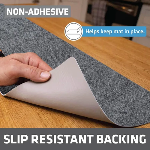 Vista 2 de Drymate Forro de lujo para estantes y cajones de alta calidad, tela acolchada gruesa, no adhesiva, absorbente, impermeable, antideslizante, forros
