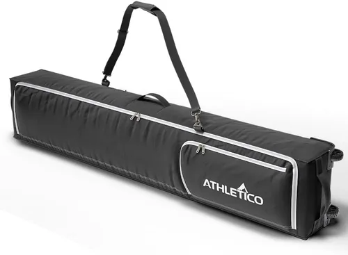 Vista 2 de Athletico Bolsa de esquí doble rodante - Bolsa de esquí acolchada con ruedas para viajes aéreos