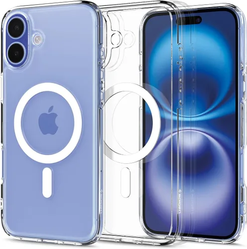 Vista 60 de Spigen Funda para iPhone 13 Mini, ultra híbrida MagFit [antiamarilleo] [compatible con Magsafe] - Transparente
