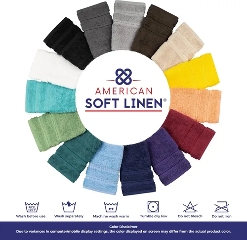 Vista 8 de American Soft Linen - Juego de toallas de 3 piezas, 1 toalla de baño, 1 toalla de mano y 1 toalla pequeña, 100% algodón turco para baño, juego