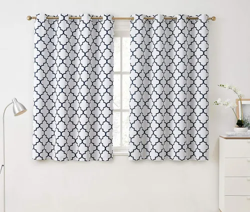 Vista 18 de HLC.ME Paneles de cortinas opacas con estampado de flechas para oscurecer la habitación, con ojales, para habitación de niños, juego de 2