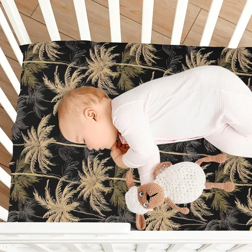Vista 8 de Fitted Crib Sheets Tropical Palm Trees Mini Crib Sheets for Boy & Girl Toddler Mattress Sheets Playard Sheet 21216004