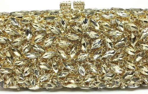 Vista 4 de Boutique De FGG Minaudiere - Bolso de mano de cristal para mujer, para fiesta, baile de graduación, con diamantes de imitación, bolso de mano