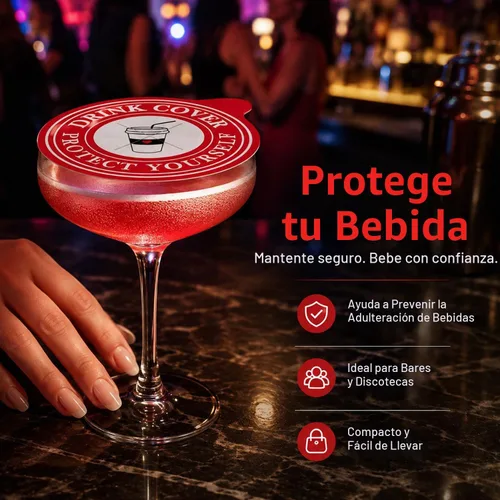 Vista 4 de 50 calcomanías antipicas para bebidas para protección contra el alcohol