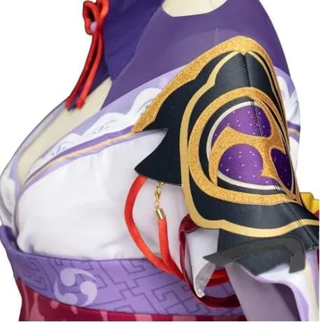 Vista 5 de Cosplay Life Raiden Shogun Genshin Impact - Juego completo de disfraz con peluca y accesorios
