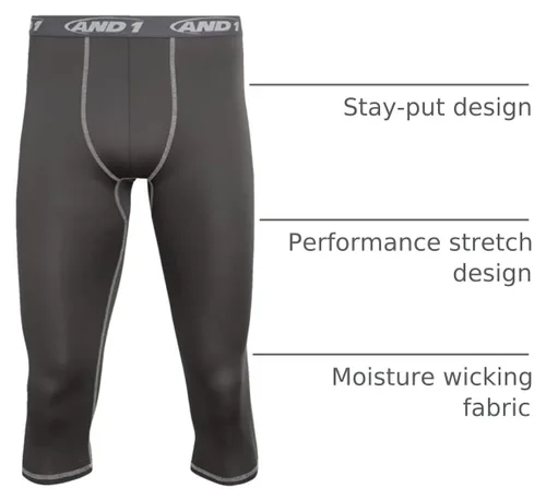 Vista 9 de AND1 Pantalones de compresión para hombre, capa base atlética para gimnasio