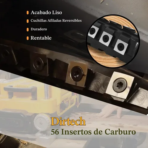 Vista 5 de Cabezal de corte en espiral para DeWalt Planer DW735 DW735X Cepillo de espesor 13 pulgadas Cabezal de corte en espiral con insertos de carburo