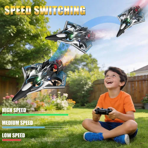 Vista 7 de Avión RC con spray frío y luz LED Negro con Spary
