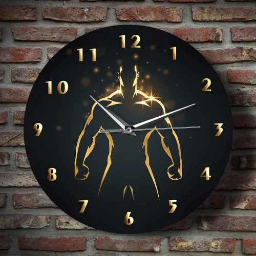 Vista 7 de The Geeky Days Reloj de tiempo de entrenamiento de fuerza, arte deportivo, gimnasio, sin tictac, reloj de pared para fitness, culturismo