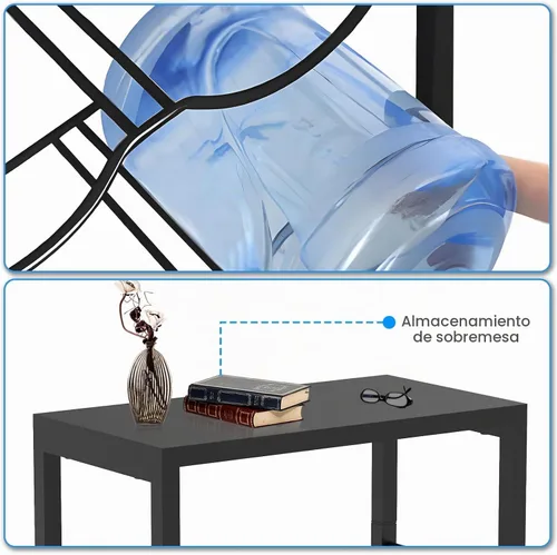 Vista 5 de Semoprus Soporte para jarra de agua de 5 galones para 6 botellas, 3 niveles