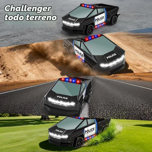 Vista 6 de Camión teledirigido del coche de la policía 1:20, juguete RC con las luces del LED para los niños de los niños