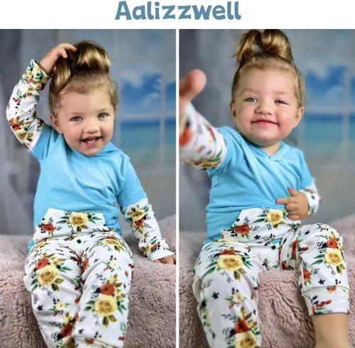Vista 3 de Aalizzwell Sudadera con capucha para otoño e invierno para niñas pequeñas