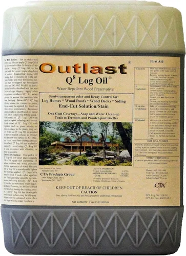Vista 5 de Outlast - Conservante de madera de aceite de troncos Q8 para cubiertas, casas de troncos, cortes finales y más - Transparente - 1 galón