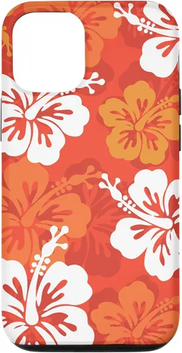 Vista 28 de Carcasa para iPhone 17 con diseño de flores hawaianas tropicales de hibisco naranja Y2K