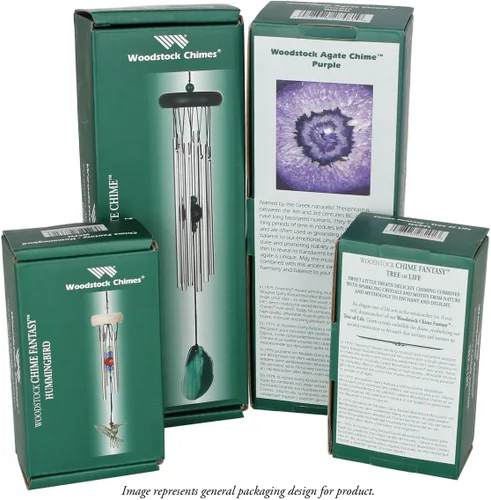 Vista 4 de Woodstock Chimes - Campanillas con piedras preciosas - variedad de colores, Jade