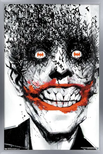 Vista 9 de Trends International DC Comics - Póster de pared de The Joker - Murciélagos, 14.725 x 22.375 pulgadas, versión enmarcada de madera de granero