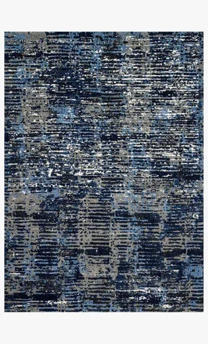 Vista 2 de Loloi Viera Collection - Alfombra abstracta envejecida vintage, 7 pies 7 pulgadas x 10 pies 6 pulgadas, azul oscuro/gris