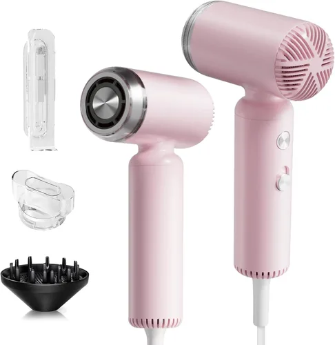 Vista 9 de Secador de cabello, [Super Mini] Secador soplador iónico de alta velocidad de 110V de viaje, 200 millones de iones negativos, motor sin escobillas
