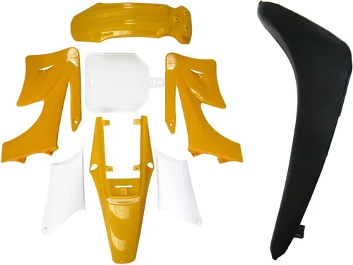 Vista 10 de Kit de carenado de plástico, piezas de guardabarros y asiento negro para Apollo 110cc 125cc 150cc Pit Dirt Bike (4naranja + 3blanco)