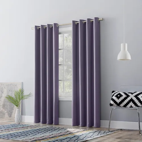 Vista 6 de Sun Zero Barrow - Juego de 2 paneles de cortinas con ojales, ahorro de energía, lavanda, 54 pulgadas de ancho x 95 pulgadas de largo (2 paneles)